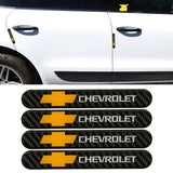 Brand New 4PCS Chevrolet Real Carbon Fiber Black Car Trunk Side Fenders Door Badge Scratch Guard Sticker