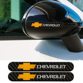 Brand New 2PCS Chevrolet Real Carbon Fiber Black Car Trunk Side Fenders Door Badge Scratch Guard Sticker