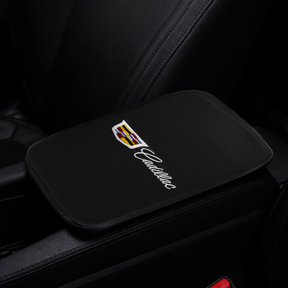 BRAND NEW UNIVERSAL CADILLAC Car Center Console Armrest Cushion Mat Pad Cover Embroidery