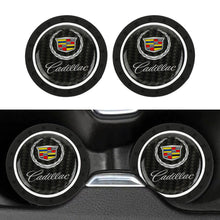 Load image into Gallery viewer, Brand New 2PCS CADILLAC Real Carbon Fiber Car Cup Holder Pad Water Cup Slot Non-Slip Mat Universal