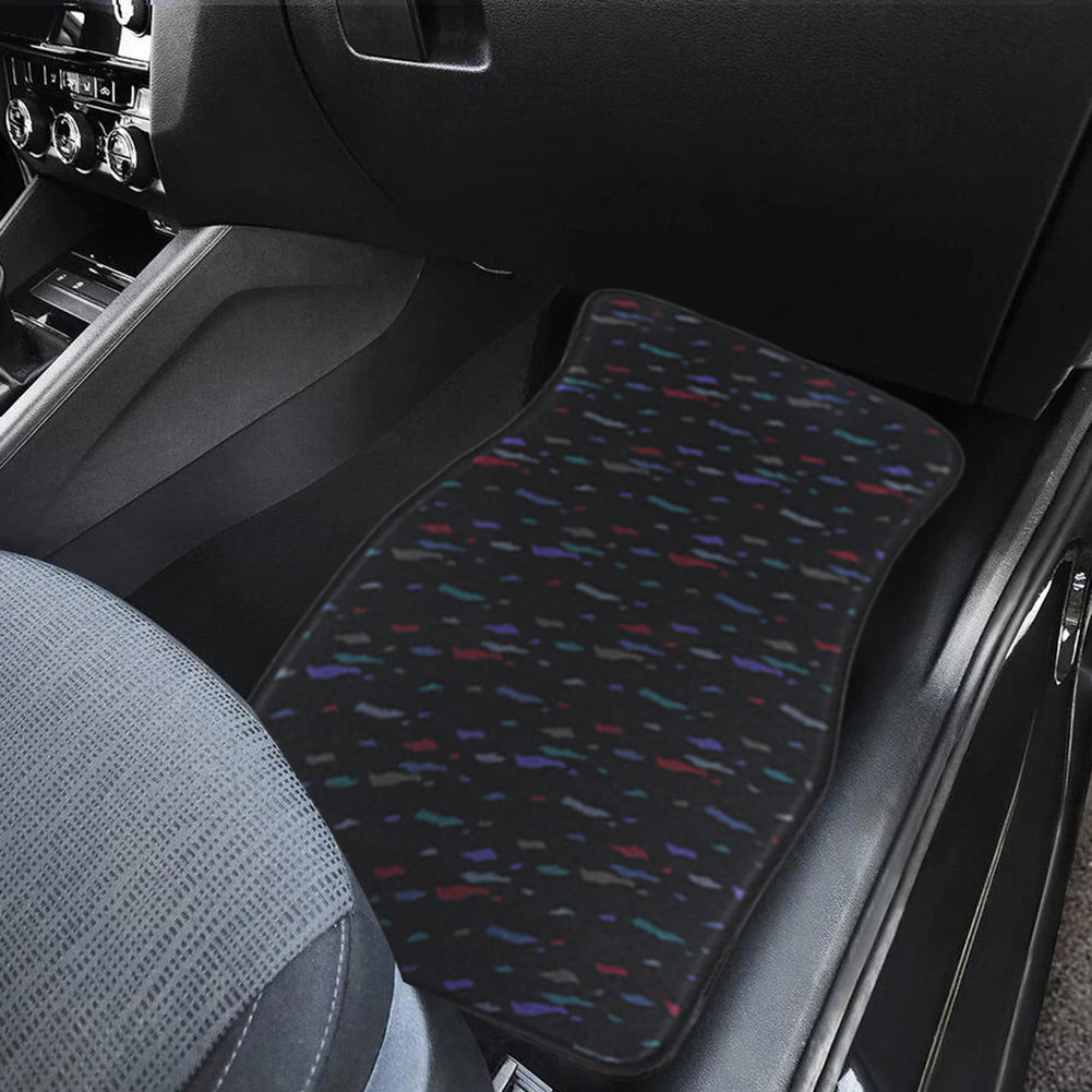 Brand New Universal 4PCS RECARO STYLE Racing Black Fabric Car Floor Mats Interior Carpets