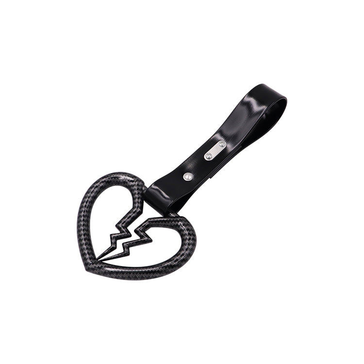 Brand New Broken Heart Carbon Fiber JDM TSURIKAWA Subway Bus Handle Strap Charm Drift