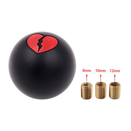 BRAND NEW JDM BROKEN HEART Gear Shifter Black Ball Manual Gear Stick Shift Knob w/ Adapters