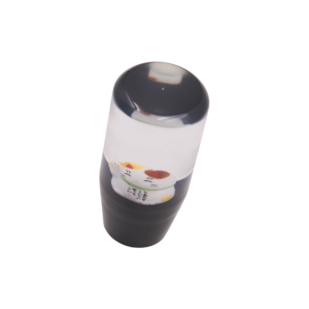 Brand New 1PCS Universal 9CM JDM Clear Fortune Cat Manual Car Black Base Racing Stick Shift Knob M8 M10 M12
