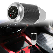 Load image into Gallery viewer, Brand New Universal 6 SPEED Silver Real Carbon Fiber Racing Gear Stick Shift Knob For MT Manual M12 M10 M8