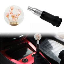 Load image into Gallery viewer, Brand New Universal Round Ball Crystal Clear Light Pink Flowers Automatic Gear Shift Knob Shifter
