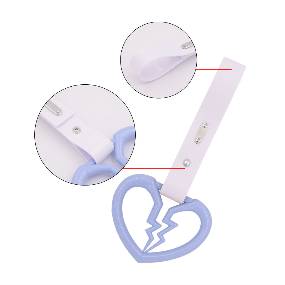 Brand New Broken Heart Light Blue JDM TSURIKAWA Ring Subway Train Bus Handle Strap Charm Drift