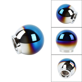 BRAND NEW Universal JDM Aluminum Burnt Blue Round Ball Manual Gear Shift Knob Shifter M8 M10 M12