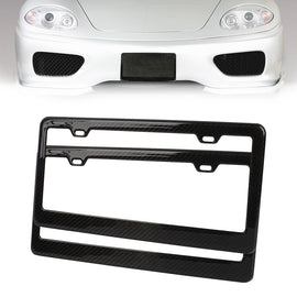 Brand New 2PCS Real 100% Carbon Fiber License Plate Frame Tag Cover Original 3K With Free Caps