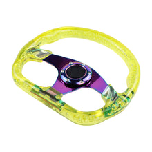 Load image into Gallery viewer, Brand New JDM Universal 6-Hole 326mm Vip Yellow Crystal Bubble Neo Chrome Steering Wheel