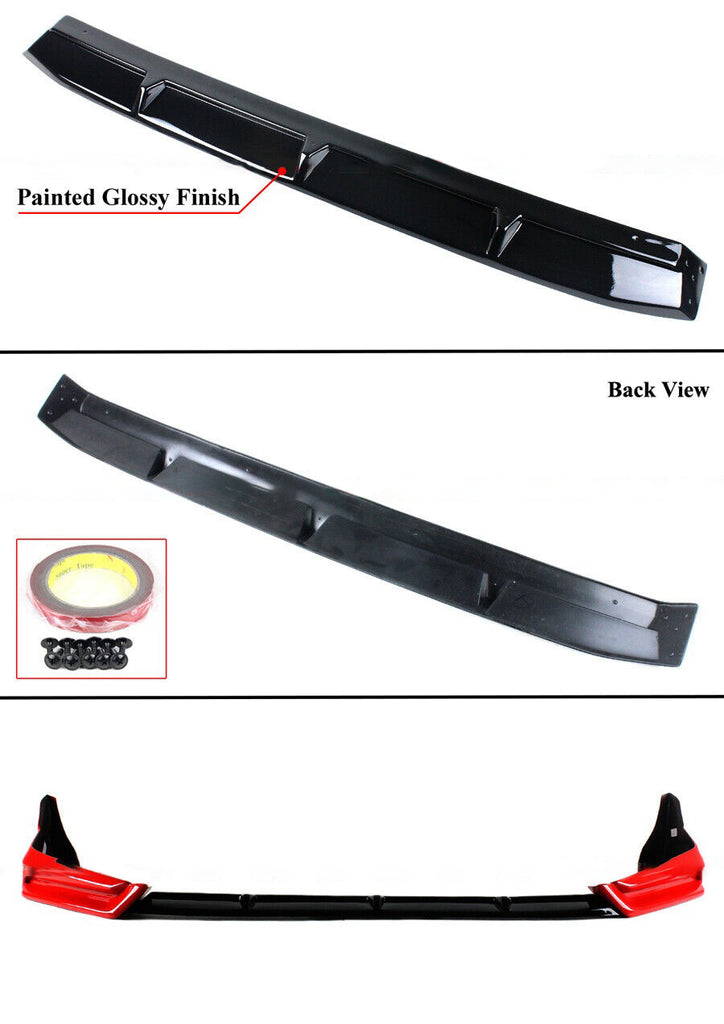 BRAND NEW 3PCS 2022-2023 Honda Civic 11th Gen Yofer Red Black Front Bumper Lip Splitter Kit