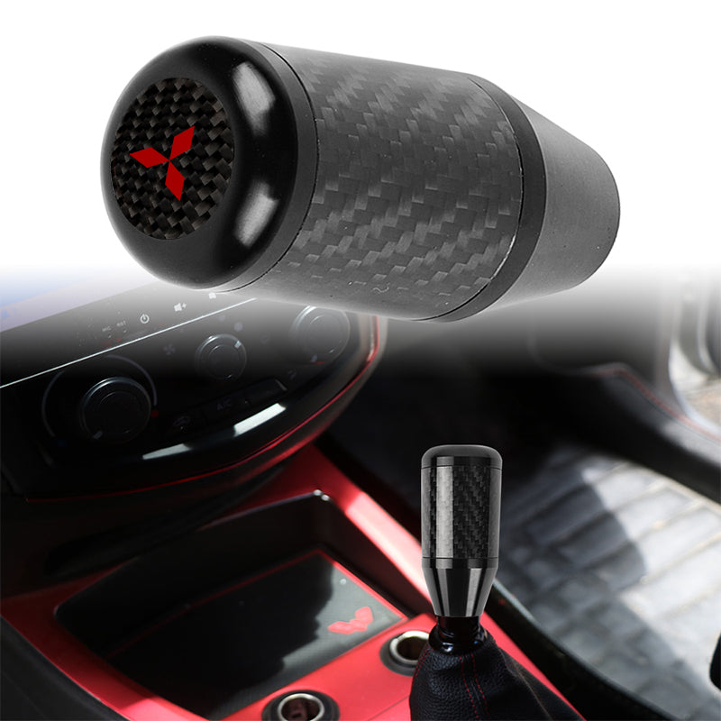 Brand New Universal Mitsubishi Black Real Carbon Fiber Racing Gear Stick Shift Knob For MT Manual M12 M10 M8
