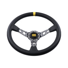 Load image into Gallery viewer, Brand New 350mm 14&quot; Deep Dish Racing Momo Black Steering Wheel PVC Leather Black Spoke