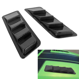 BRAND NEW UNIVERSAL 2PCS Carbon Fiber Look Car Hood Vent Scoop Louver Bonnet Vent Air Flow