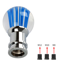 Load image into Gallery viewer, Brand New Universal Jdm Round Ball Crystal Clear Blue Stripes Manual Car Racing Gear Shift Knob Shifter M12 M10 M8