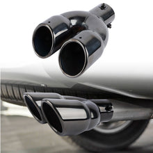 Load image into Gallery viewer, Brand New Universal Dual Gunmetal Round Shaped Stainless Steel Car Exhaust Pipe Muffler Tip Trim Straight