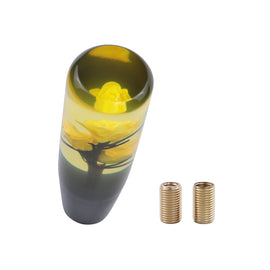 Brand New 1PCS Universal 15CM JDM Clear Yellow Real Flowers Manual Car Black Base Racing Stick Shift Knob M8 M10 M12