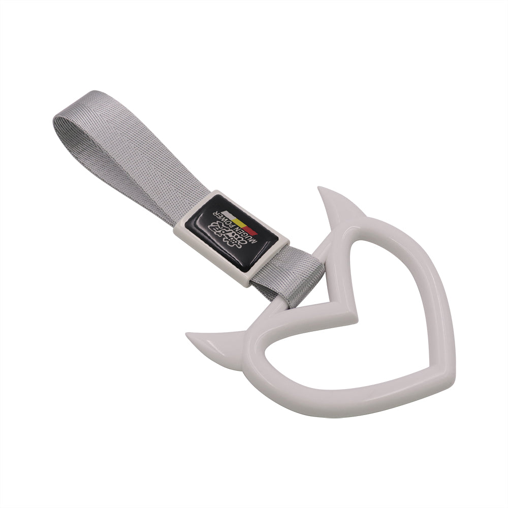 Brand New Mugen Devil Demon Heart White JDM TSURIKAWA Ring Subway Train Bus Handle Strap Charm Drift