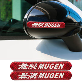 Brand New 2PCS Mugen Real Carbon Fiber Red Car Trunk Side Fenders Door Badge Scratch Guard Sticker