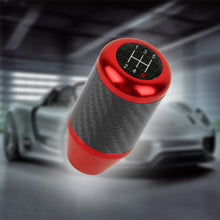 Load image into Gallery viewer, Brand New Universal 5 SPEED Red Real Carbon Fiber Racing Gear Stick Shift Knob For MT Manual M12 M10 M8