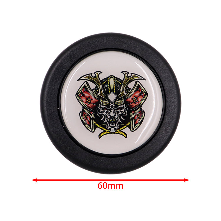 Brand New Universal Anime Devil Samurai Hentai Car Horn Button Black Steering Wheel Center Cap