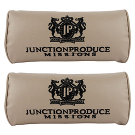 Brand New 2PCS Embroidery JP Junction Produce Vip Car Neck Rest Pillow Beige Headrest Cushion