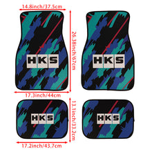 Load image into Gallery viewer, Brand New 4PCS UNIVERSAL HKS Racing Fabric Car Floor Mats Interior Carpets