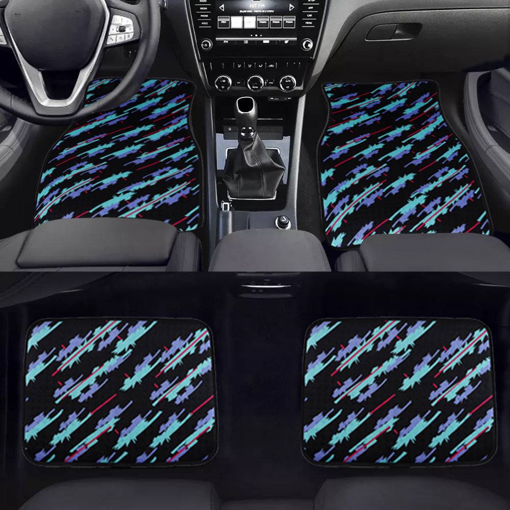 Brand New 4PCS UNIVERSAL HKS STYLE Racing Fabric Car Floor Mats Interior Carpets