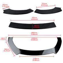 Load image into Gallery viewer, BRAND NEW 3PCS Universal V3 Glossy Black ABS Front Bumper Protector Body Splitter Lip Kit