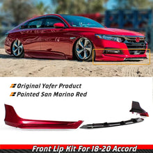 Load image into Gallery viewer, BRAND NEW 3PCS 2018-2020 Honda Accord Yofer San Marino Red Front Bumper Lip Splitter Kit