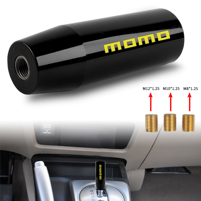 Brand New 12CM Universal Momo Glossy Black Stick Manual Car Gear Shift Knob Shifter M8 M10 M12