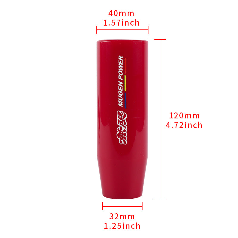 Brand New 12CM Universal MUGEN Glossy Red Long Stick Manual Car Gear Shift Knob Shifter M8 M10 M12