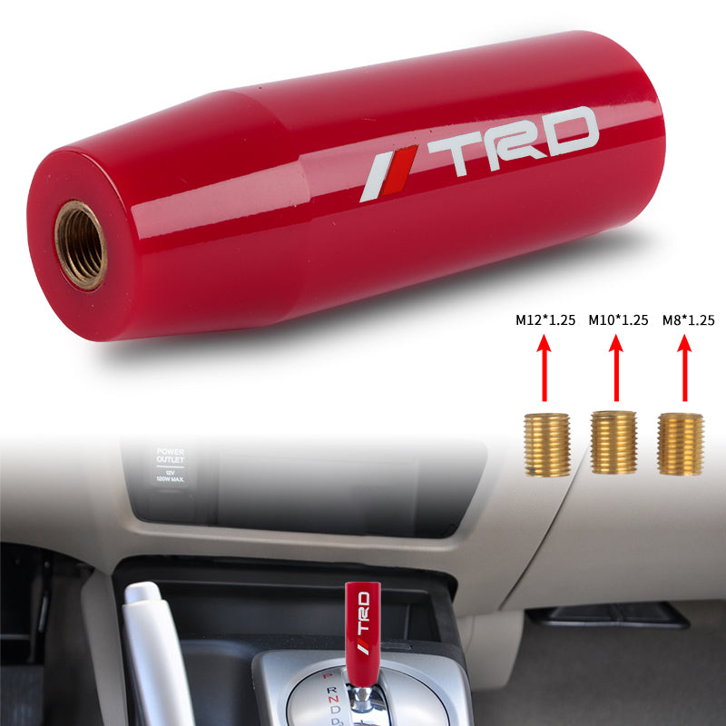 Brand New 12CM Universal TRD Glossy Red Long Stick Manual Car Gear Shift Knob Shifter M8 M10 M12