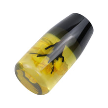 Load image into Gallery viewer, Brand New 1PCS Universal 10CM JDM Clear Yellow Real Flowers Manual Car Black Base Racing Stick Shift Knob M8 M10 M12