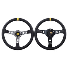 Load image into Gallery viewer, Brand New 350mm 14&quot; Deep Dish Racing Momo Black Steering Wheel PVC Leather Black Spoke