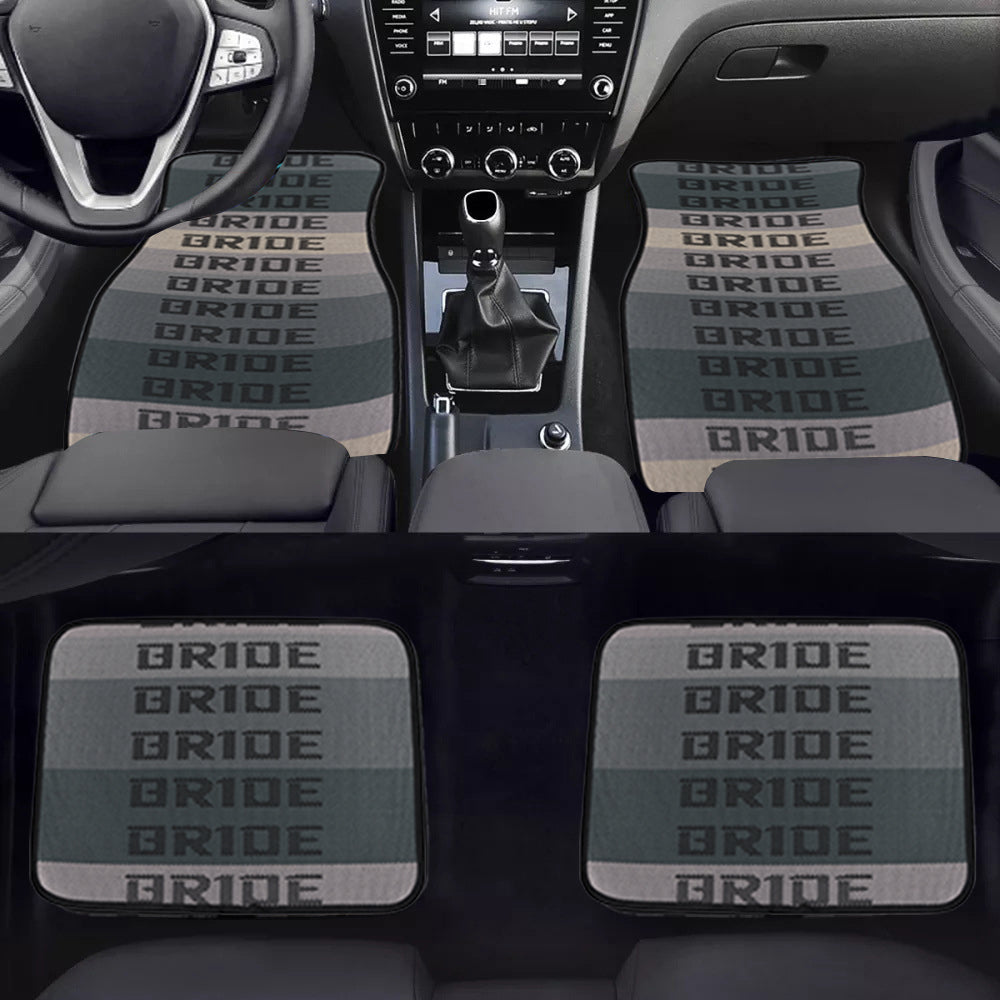 Brand New 4PCS UNIVERSAL BRIDE Racing Fabric Car Floor Mats Interior Carpets