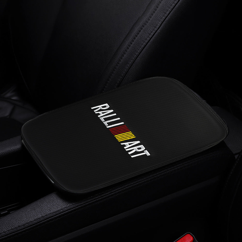BRAND NEW UNIVERSAL Ralliart Car Center Console Armrest Cushion Mat Pad Cover Embroidery
