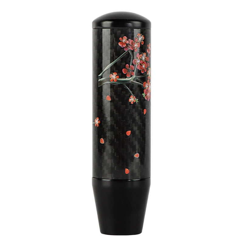 Brand New 13CM Universal Sakura Flower Black Carbon Fiber Manual Gear Stick Shift Knob Lever Shifter M12 M10 M8