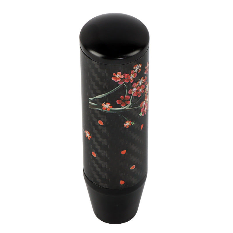 Brand New 13CM Universal Sakura Flower Black Carbon Fiber Manual Gear Stick Shift Knob Lever Shifter M12 M10 M8