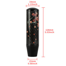 Load image into Gallery viewer, Brand New 13CM Universal Sakura Flower Black Carbon Fiber Manual Gear Stick Shift Knob Lever Shifter M12 M10 M8