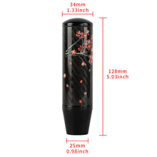 Load image into Gallery viewer, Brand New 13CM Universal Sakura Flower Black Carbon Fiber Manual Gear Stick Shift Knob Lever Shifter M12 M10 M8