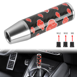 Brand New 13CM Universal Naruto Akatsuki Cloud Silver Carbon Fiber Manual Gear Stick Shift Knob Lever Shifter M12 M10 M8