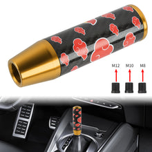 Load image into Gallery viewer, Brand New 13CM Universal Naruto Akatsuki Cloud Gold Carbon Fiber Manual Gear Stick Shift Knob Lever Shifter M12 M10 M8