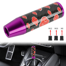 Load image into Gallery viewer, Brand New 13CM Universal Naruto Akatsuki Cloud Purple Carbon Fiber Manual Gear Stick Shift Knob Lever Shifter M12 M10 M8