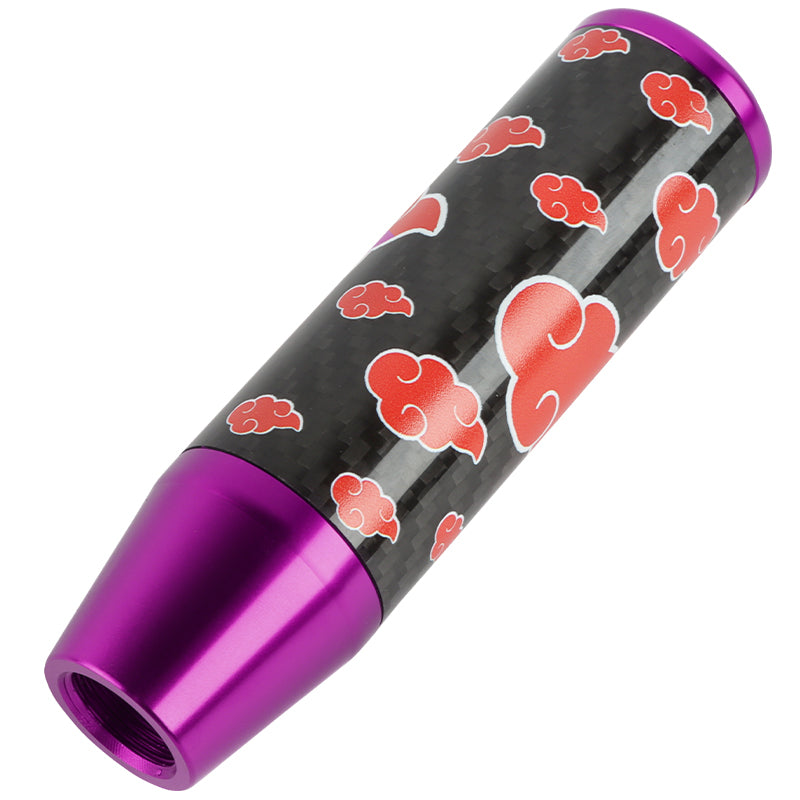 Brand New 13CM Universal Naruto Akatsuki Cloud Purple Carbon Fiber Manual Gear Stick Shift Knob Lever Shifter M12 M10 M8