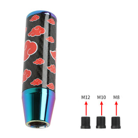 Brand New 13CM Universal Naruto Akatsuki Cloud Neo Chrome Carbon Fiber Manual Gear Stick Shift Knob Lever Shifter M12 M10 M8