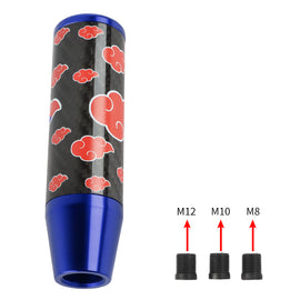 Brand New 13CM Universal Naruto Akatsuki Cloud Blue Carbon Fiber Manual Gear Stick Shift Knob Lever Shifter M12 M10 M8