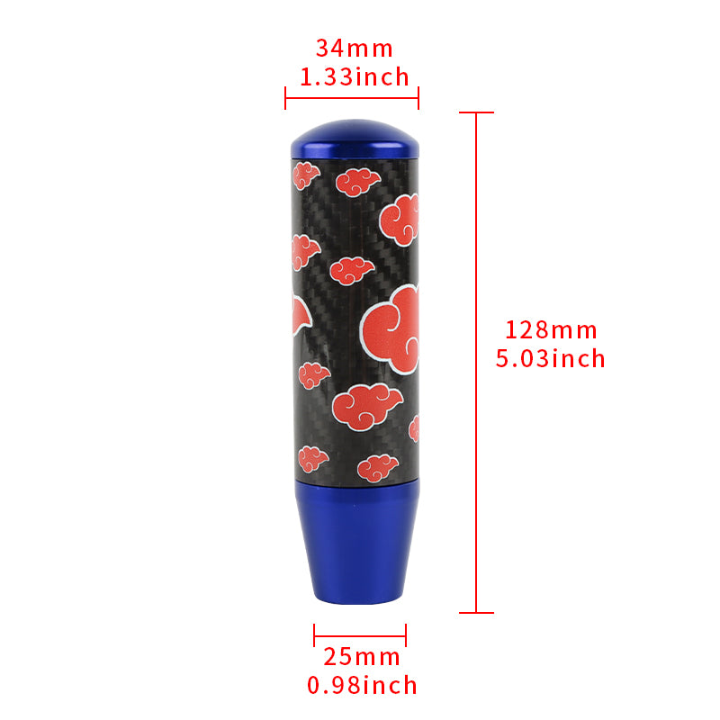 Brand New 13CM Universal Naruto Akatsuki Cloud Blue Carbon Fiber Manual Gear Stick Shift Knob Lever Shifter M12 M10 M8