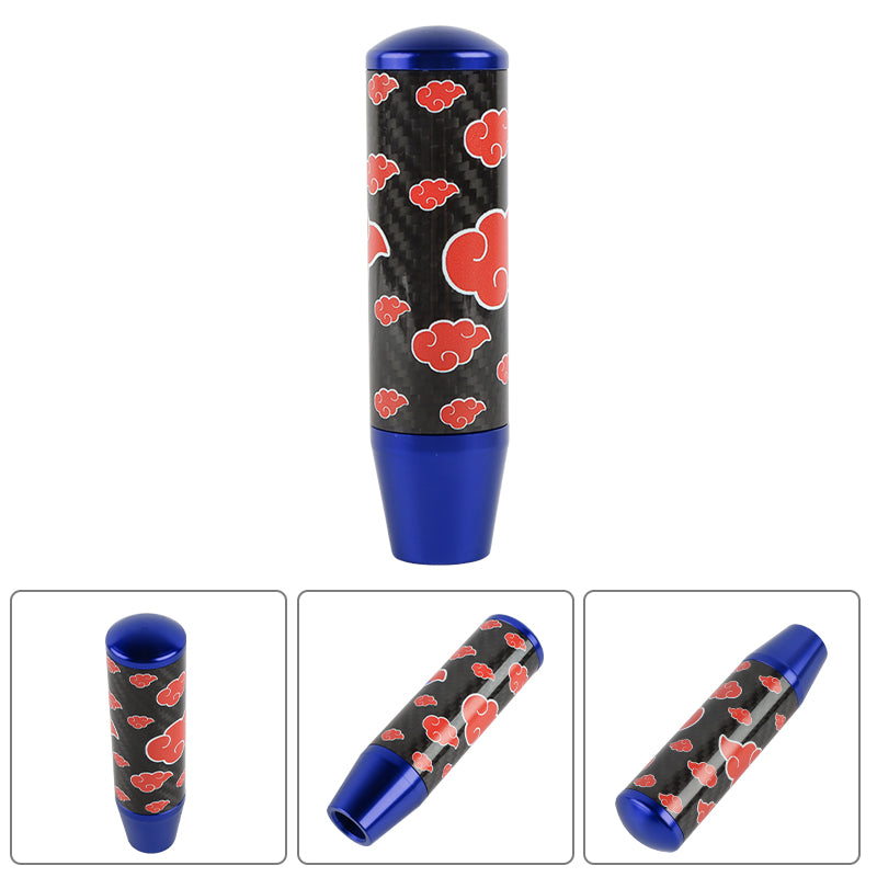 Brand New 13CM Universal Naruto Akatsuki Cloud Blue Carbon Fiber Manual Gear Stick Shift Knob Lever Shifter M12 M10 M8
