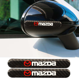 Brand New 2PCS Mazda Real Carbon Fiber Black Car Trunk Side Fenders Door Badge Scratch Guard Sticker